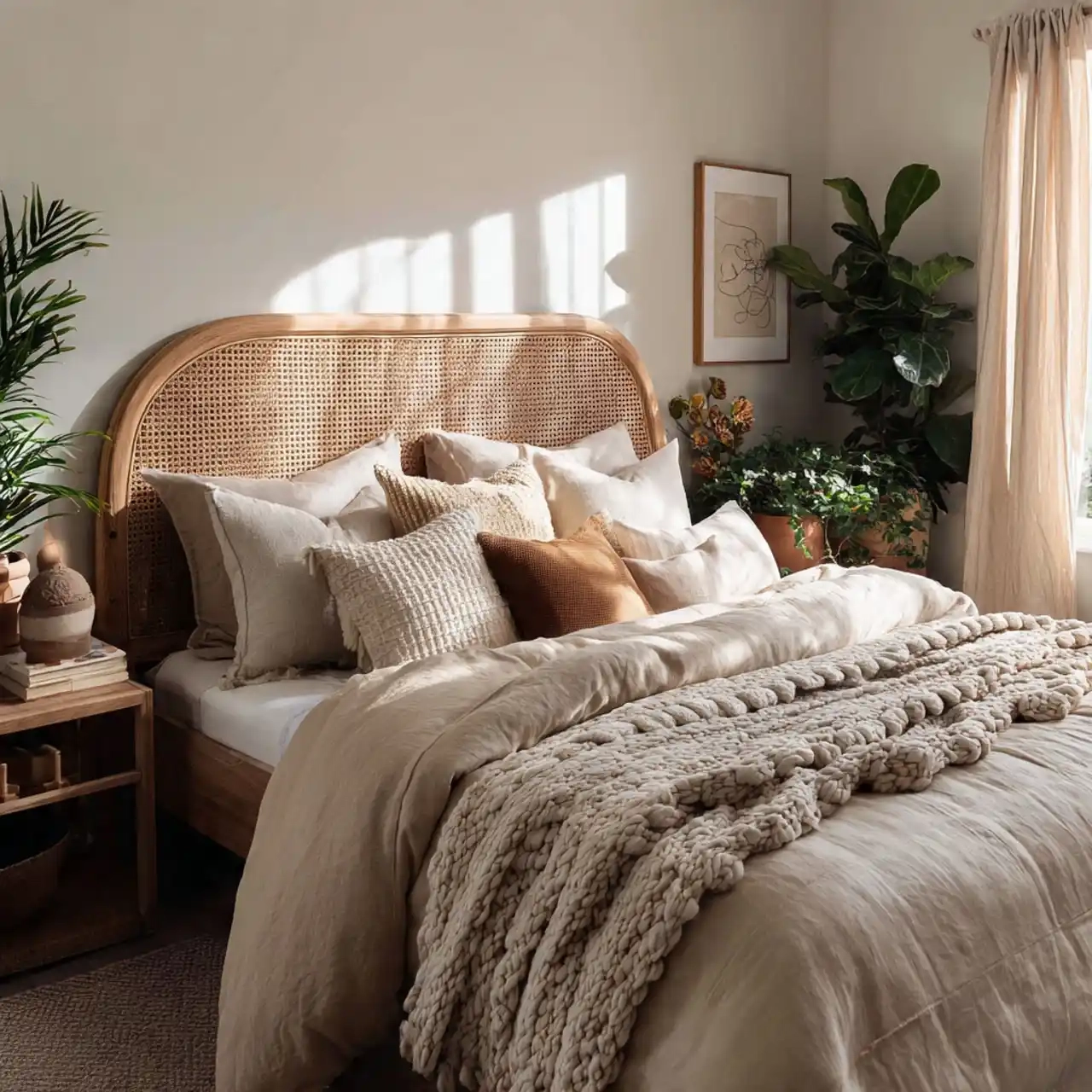 a_cozy_boho_bedroom_featuring_a_textured (2)