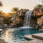 20+ Large Backyard Landscaping Ideas with Waterfall Pool and Lounge: Luxe Oasis Inspiration
