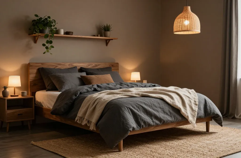 16 Budget Earthy Moody Bedroom Ideas for a Cozy, Dark Look (Low Budget Makeover) - Dark Mood Makeover