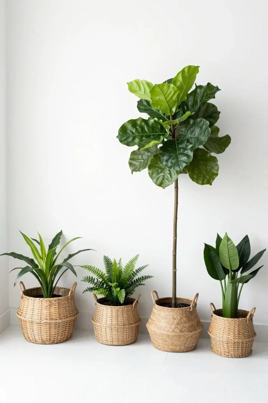 PG-rated, family-safe photorealistic editorial image, object-only or scene-only composition, no human subject introduced, no drawn human figure introduced Create one realistic image for Cozy Green Bedroom with Stunning Plant Decor 🌿🛏️; slot 1 visualizes Hero cover for: Cozy Green Bedroom with Stunning Plant Decor 🌿🛏️. Ignore any unrelated niche, random portrait, bald person or filler scene. Show the exact room, object, setup, organizing action or decor detail from the section as a fully realistic photograph. Absolutely no people at all in the frame &mdash; no full person, no silhouette, no outline figure, no sketch of a person, no wireframe body, no line-drawing human, no mannequin, no statue, no doll. Only real furniture, baskets, shelves, plants and decor items. Realistic interior photograph of Hero cover for: Cozy Green Bedroom with Stunning Plant Decor 🌿🛏️ for Cozy Green Bedroom with Stunning Plant Decor 🌿🛏️, real bathroom or room scene with actual baskets, shelves and decor objects only, empty room, object-only composition, people-free. Visual context: Cozy Green Bedroom with Stunning Plant Decor 🌿🛏️ Distinct composition for this slot: wide interior view showing the decor in context, bright airy light. Photorealistic natural light unless this is a coloring page. No text, no words, no letters, no watermark, no logo, no sketched or outlined human figures. full subject clearly in frame, natural composition, realistic scale. high quality photorealistic image, sharp focus, natural true-to-life colors, realistic materials and proportions, one clear main subject, uncluttered background, only props that directly match the article topic and section