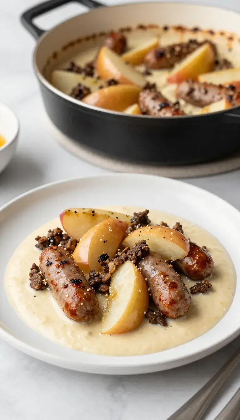 One-Pot Creamy Sausage and Apple Skillet