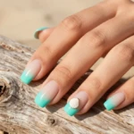 17 Coastal Nail Inspo Ideas with Turquoise French Tips and Delicate Seashell Details