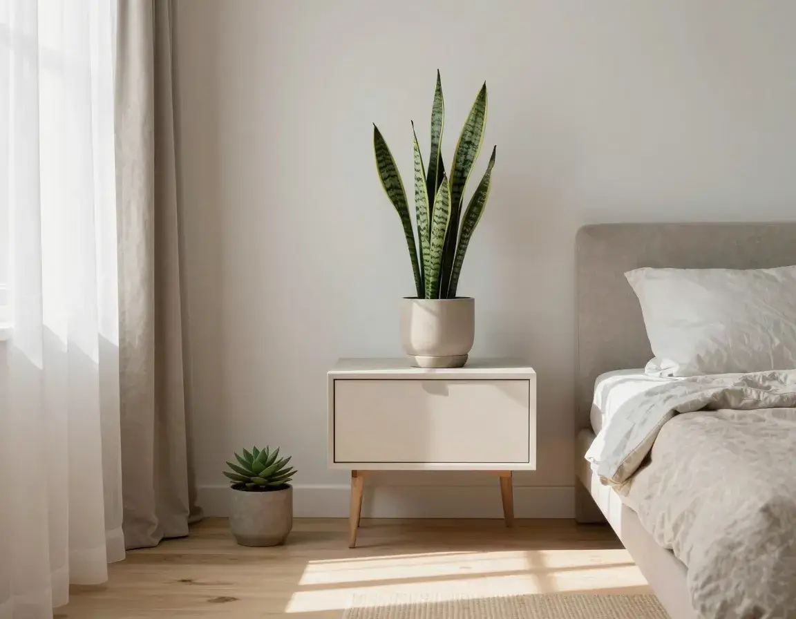 Tuck a Plant into a Floating Nightstand Pair
